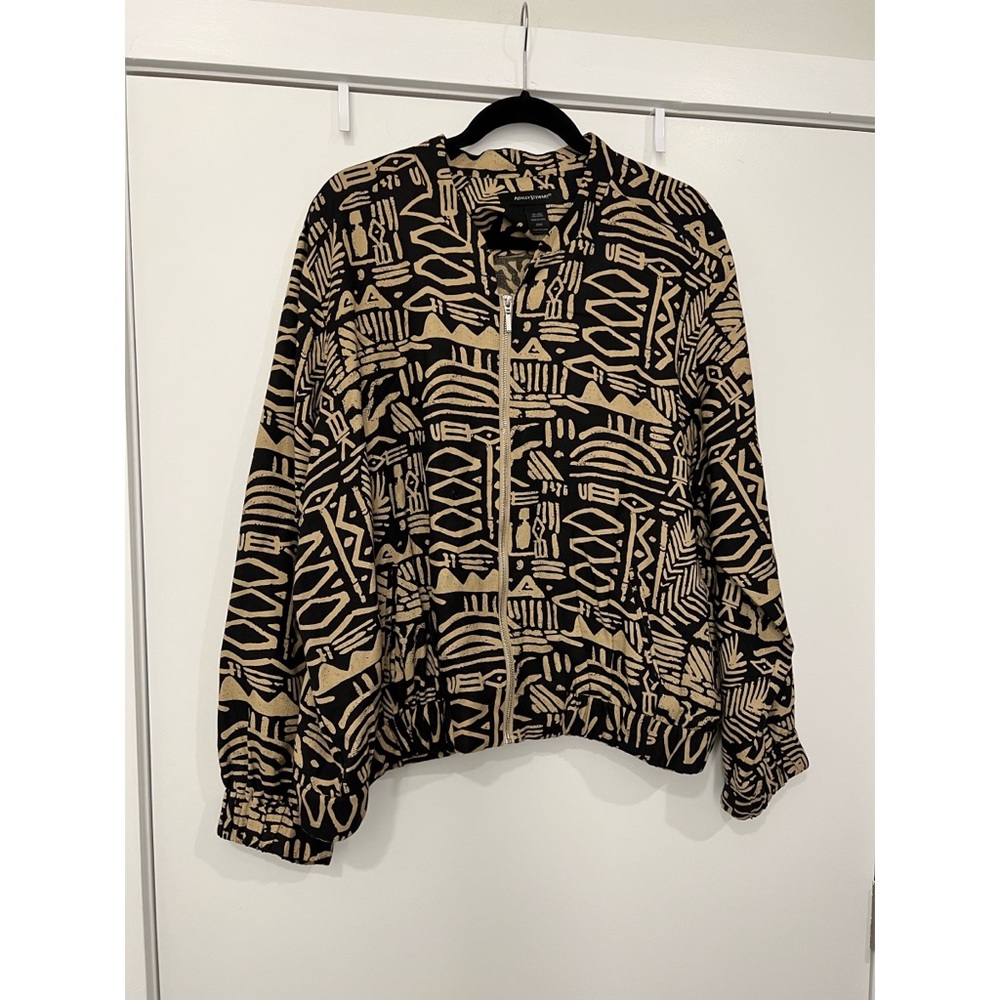 Ashley Stewart Patterned Linen Jacket Sz 20